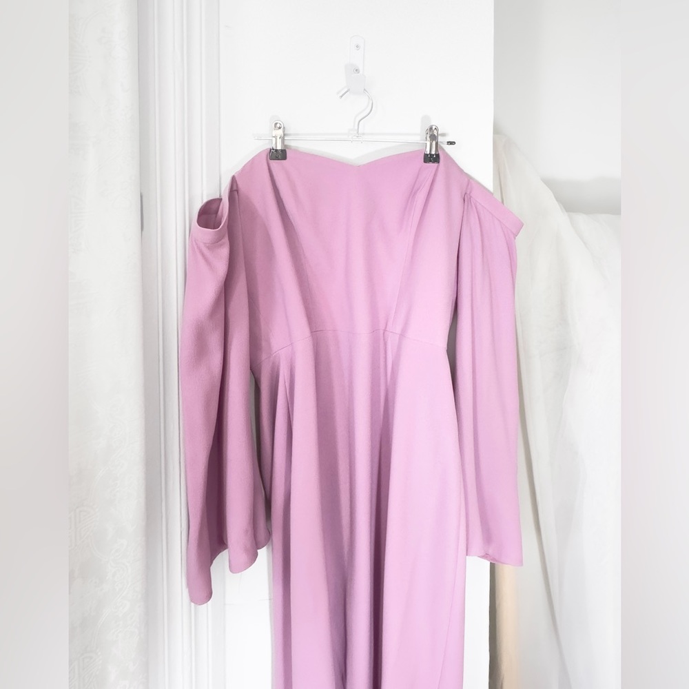 Dress the population off-shoulder pink dress [ L ] 💕